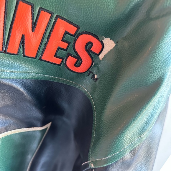 Vintage University of Miami Leather Bomber Jacket - Picture 3 of 3
